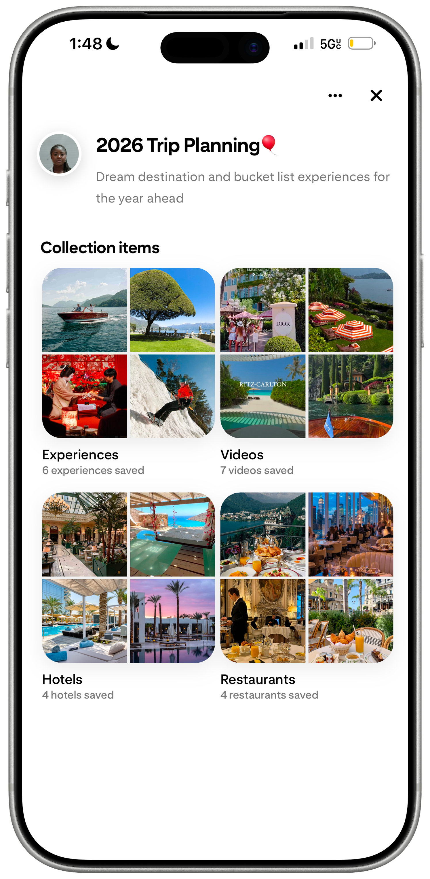 Save trips to collections